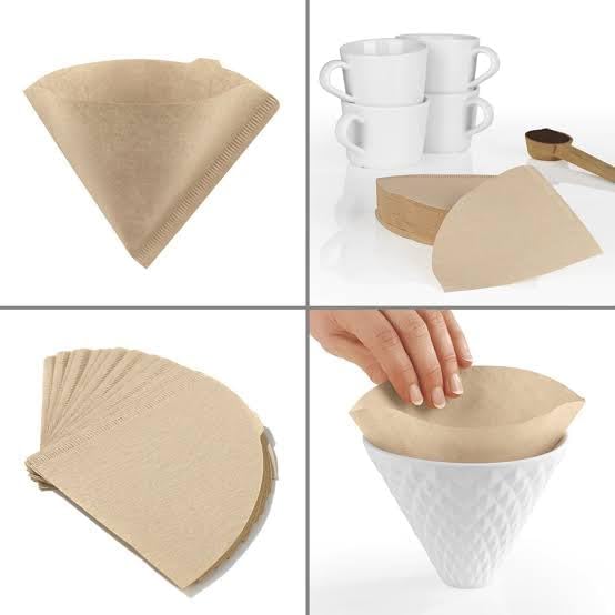 Filtros de café de papel V60 de un solo uso para verter sobre cono, tamaño 02, natural, 100 unidades