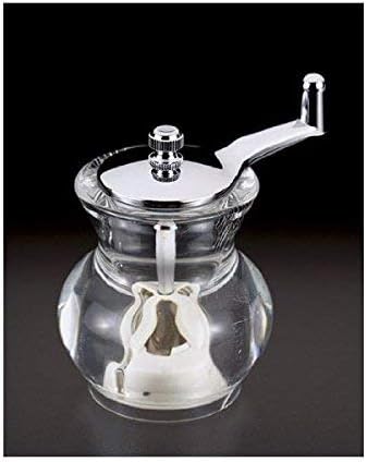 Metaltex – Molinillo de cerámica con manivela de molino de especias de acrílico, transparenteplateado