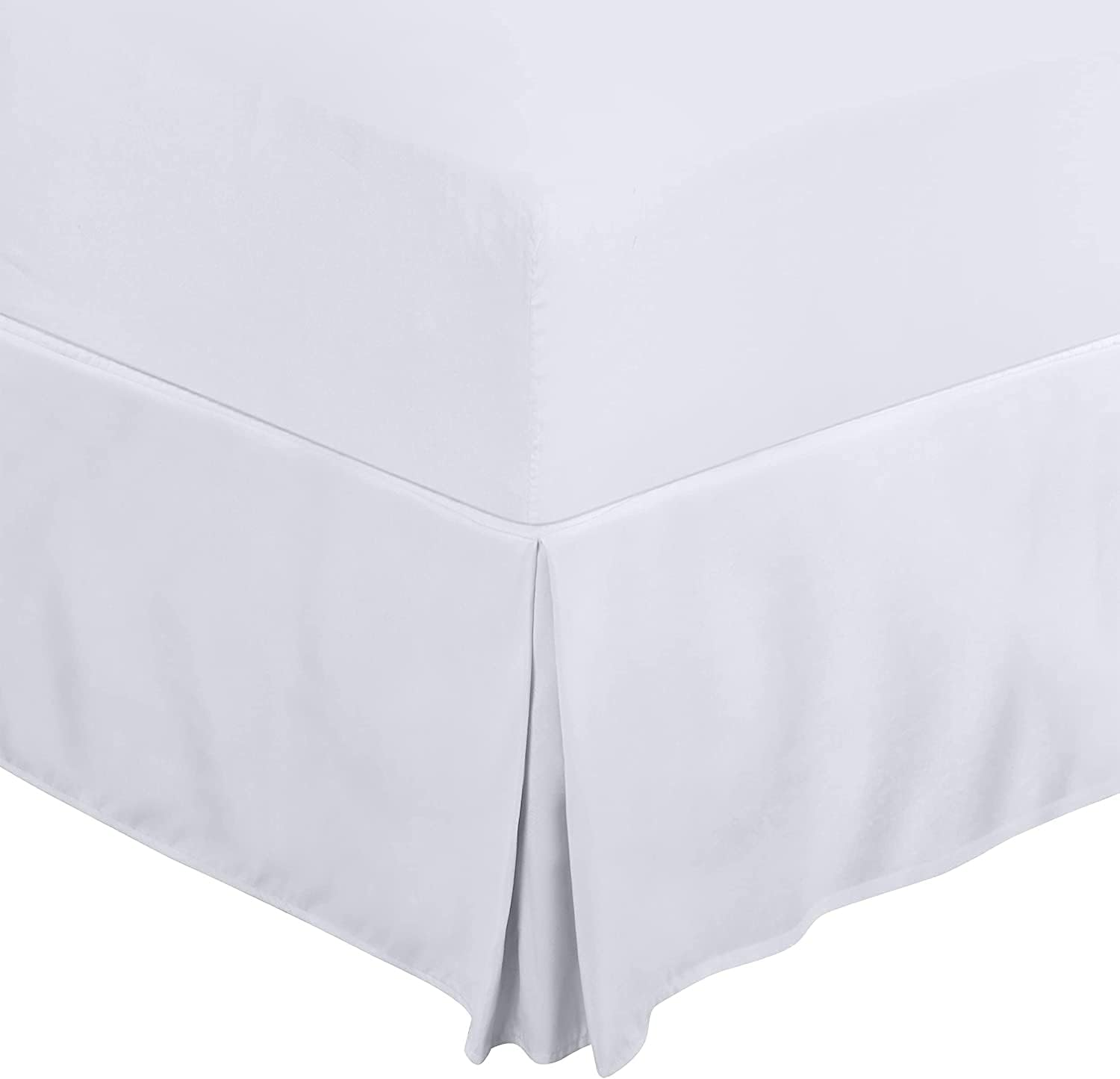 Whitecottonworld Falda de cama tamaño King de algodón egipcio de 600 hilos, caída de 16 pulgadas, fácil ajuste, falda de cama para camas King de 76