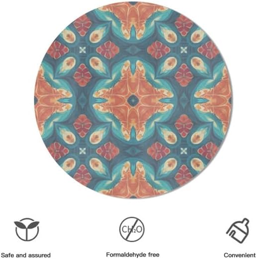 Mantel redondo de mandala bohemio de 60 pulgadas, colorido indio, bohemio, arte rústico, moderno, impermeable, reutilizable, para picnic, fiesta,