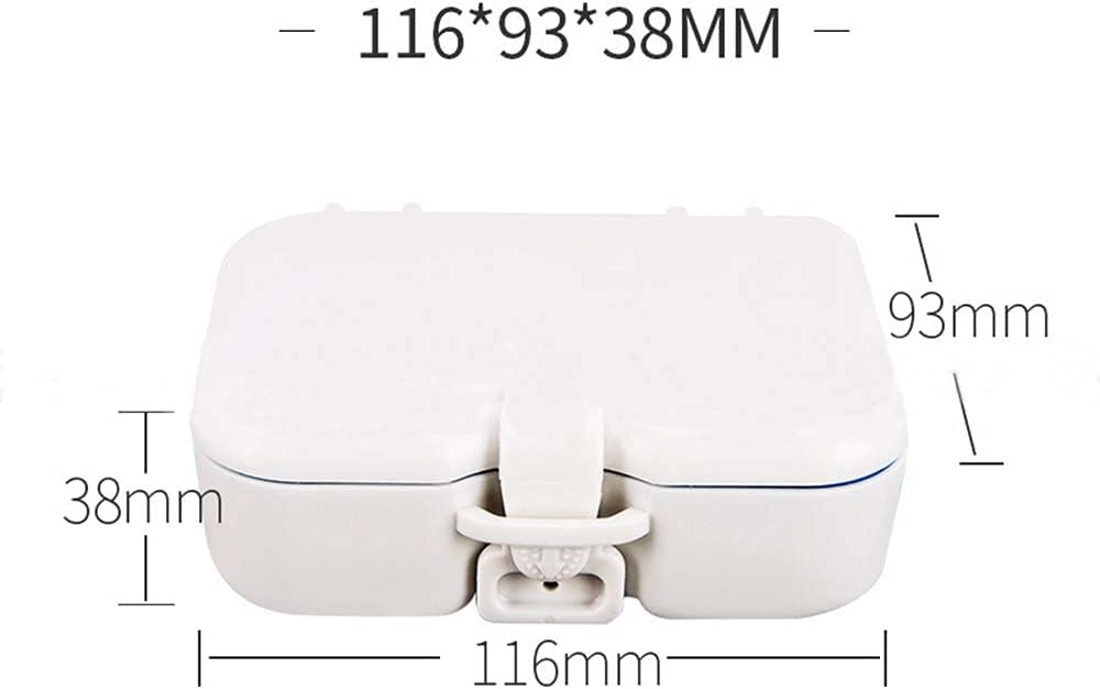 Caja de dentadura con espejo y cepillo limpio Práctica caja de almacenamiento de dientes falsos Cuidado dental