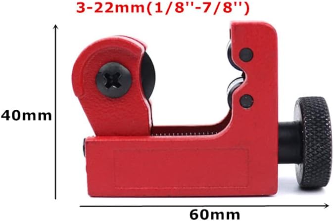YXQ Mini cortador de flechas de 0.118-0.866 in (18″ – 78″) cortador de tubos ajustable para tubos de cobretubos de acero inoxidable, rojo