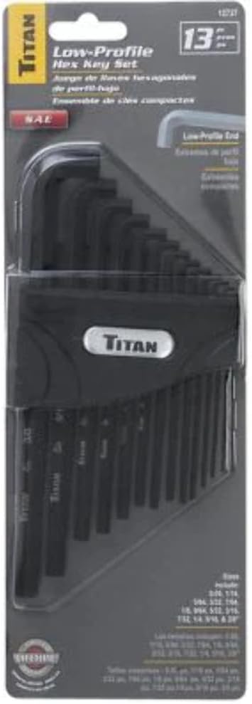 Titan TIT12737 Juego de llaves hexagonales (13 piezas SAE de perfil bajo)