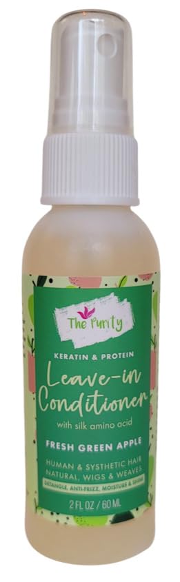 Purity – Acondicionador sin enjuague de queratina y proteína, manzana verde fresca, 2 onzas líquidas (paquete de 3)