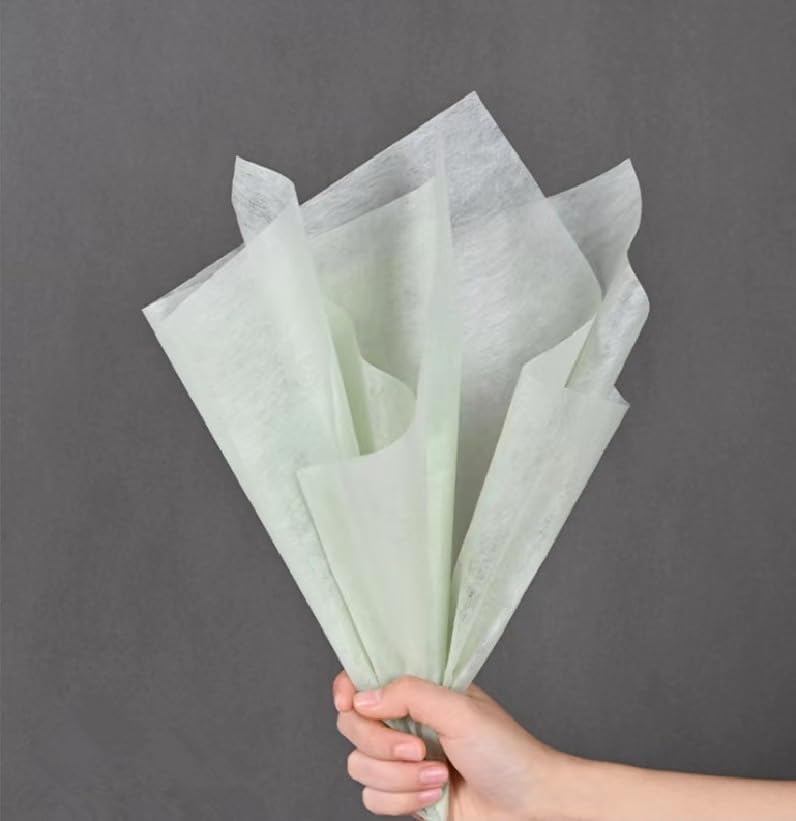 50 hojas de papel de regalo de flores de algodón, papel de regalo floral no tejido, papel de regalo de algodón coreano impermeable, suministros