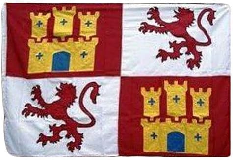 Premium 5×8 Embroidered Lions and Castile Lion Castil Nylon Flag 5’x8′ 300D