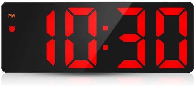 Reloj despertador digital, relojes digitales LED para dormitorios, reloj de escritorio electrónico con pantalla de temperatura, brillo ajustable,
