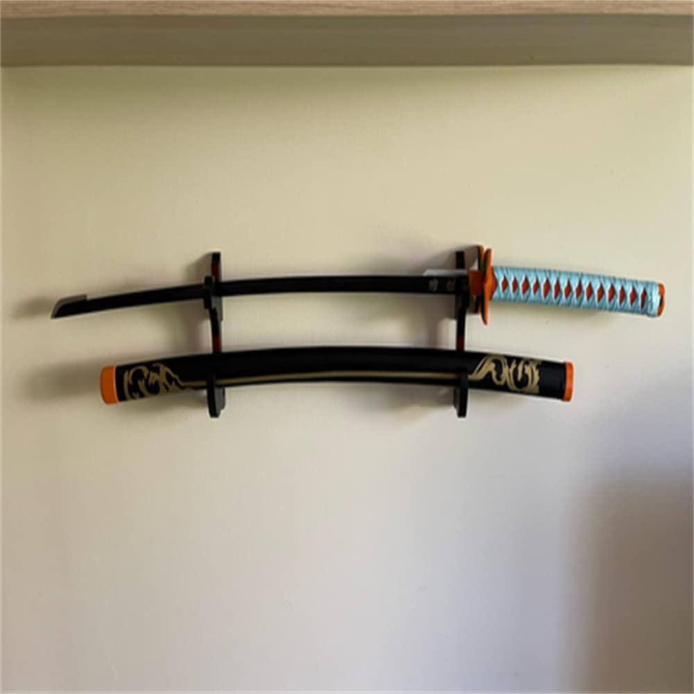 WANLIAN 2set de gancho de espada montaje en pared Samurai espada suspensión soporte de exhibición ajustable para Katana 2 capas terciopelo acolchado