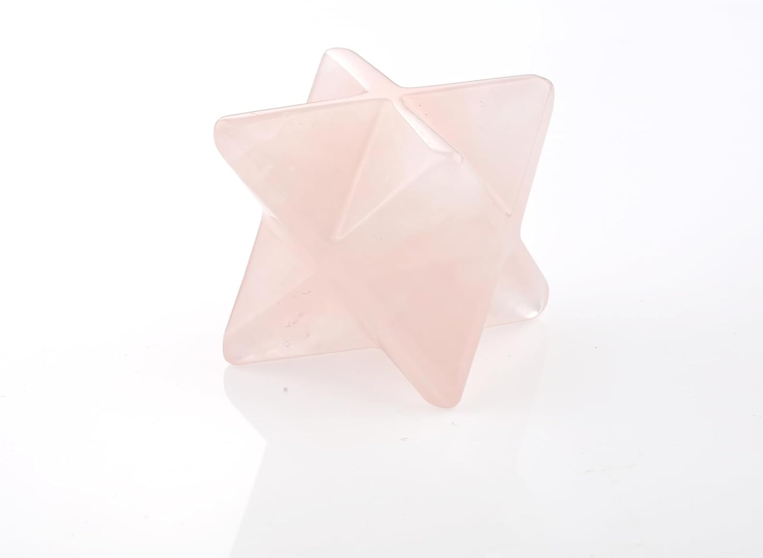 GoldHarvet – Cristal Merkaba de cuarzo rosa natural de 1 pulgada, protección de piedra Merkaba 3D, meditación sagrada, generador de energía