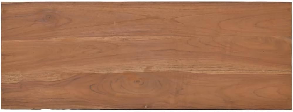 Mesa consola de teca maciza con acabado natural, mesa auxiliar delgada y estrecha ideal para sala de estar, pasillo o mesita de noche, sala de
