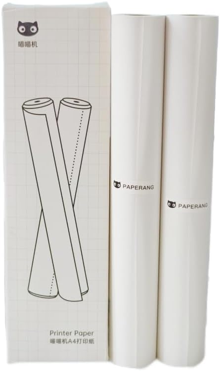 PAPERANG – 2 rollos  caja no adhesiva A4 de Estados Unidos, tamaño carta, papel térmico para PeriPage A40, M08F, MT810 u otra impresora portátil A4,