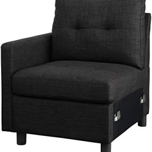 BEEY Asientos de brazo izquierdo para sofá seccional modular,Silla orientada al brazo izquierdo,Gris oscuro BEEY Asientos de brazo izquierdo para sofá seccional modular,Silla orientada al brazo izquierdo,Gris oscuro