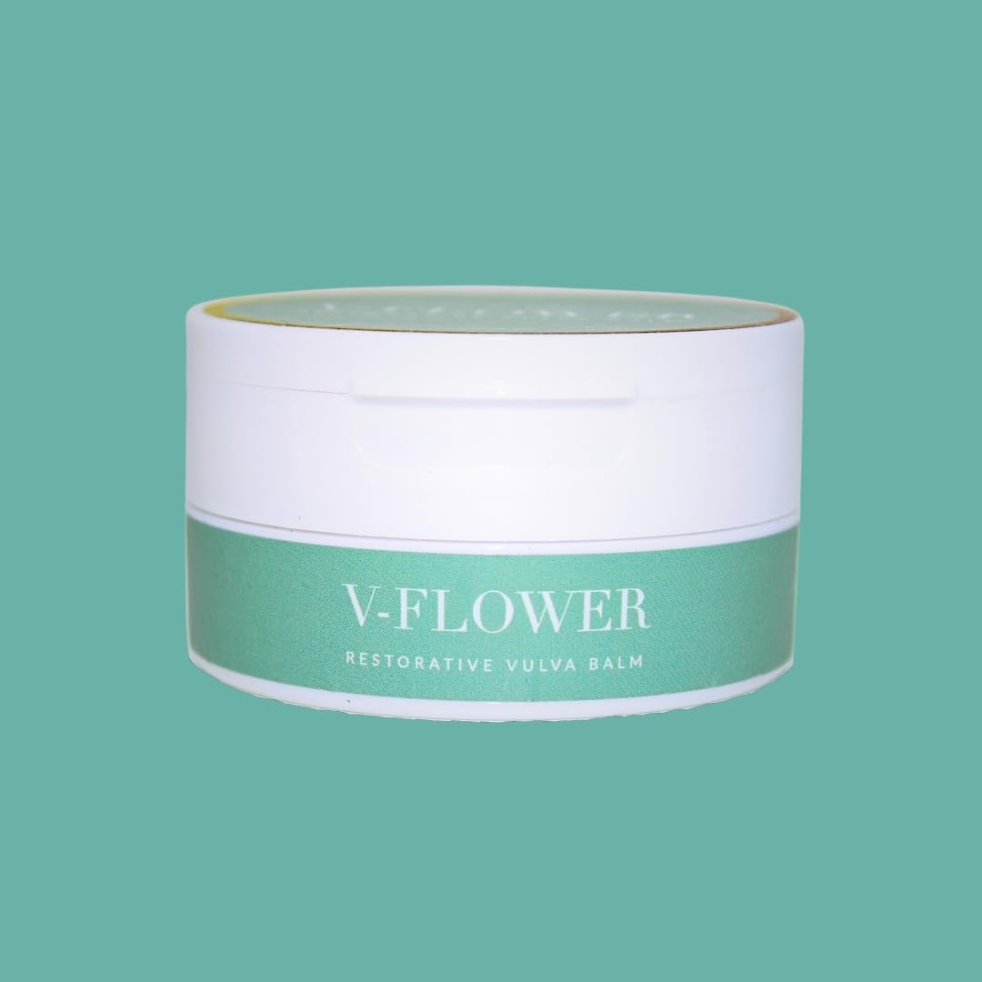 V-Ology V-Flower Balm – Bálsamo orgánico vulva, alivia la sequedad femenina, picazón, enrojecimiento, ardor, olor, rozaduras e irritación,