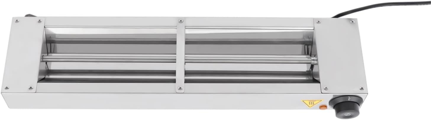 Lámpara de calor para alimentos, lámpara calentadora de alimentos con cable y enchufe, 110 V, 500 vatios, color plateado (24 pulgadas)
