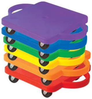 The Zone – Juego de 6 tablas de scooter resistentes, base de 16 x 16 pulgadas de ancho, multicolor con ruedas de goma duraderas que no dañan con