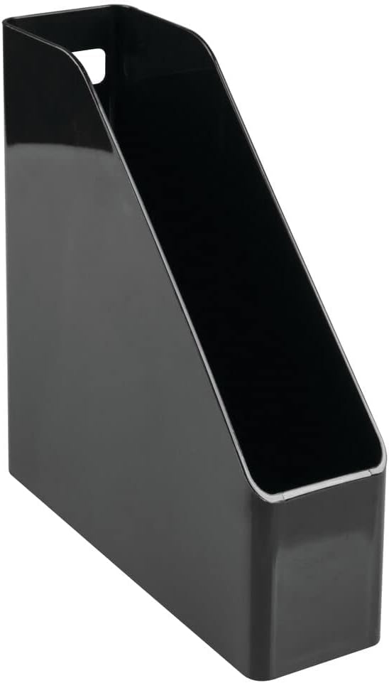 MDesign – Organizador de almacenamiento de plástico para papelería  Vertical con asas, Negro
