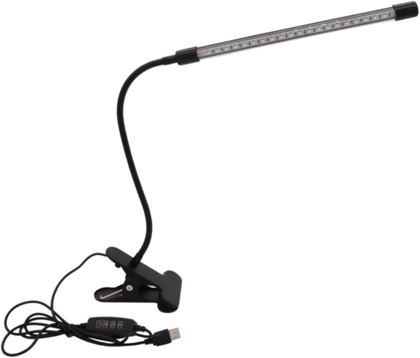 HFENGKG Lámpara LED de escritorio con clip, protección ocular, 3 colores claros, 10 brillos regulables, luces negras para libros para lectura y