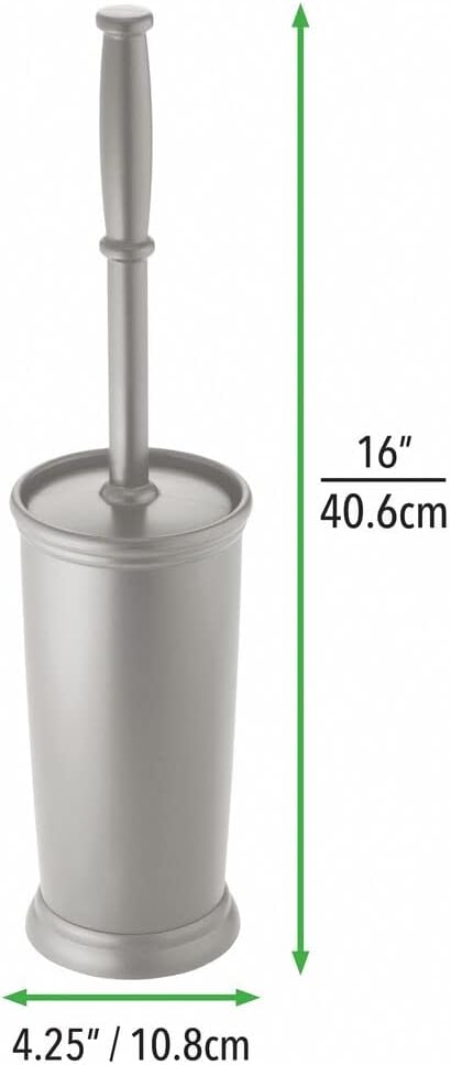 mDesign – Escobilla de inodoro y soporte de plástico para almacenamiento de baño y organización, ahorro de espacio, resistente, limpieza profunda,