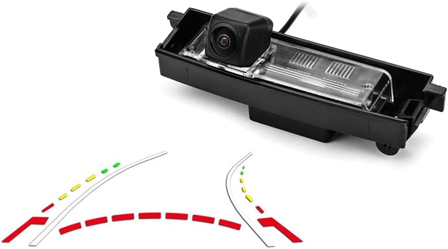 Vlicevrn HD Fisheye – Cámara de visión trasera para vehículo, pistas de trayectoria dinámica, visión nocturna, cámara de estacionamiento de respaldo