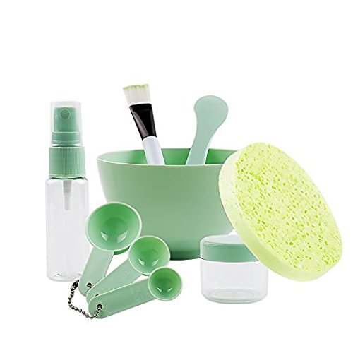 WOIWO Herramientas de depuración de máscaras caseras para mujer, cuenco de máscara, espátula, cepillo, pulverizador, un juego de nueve