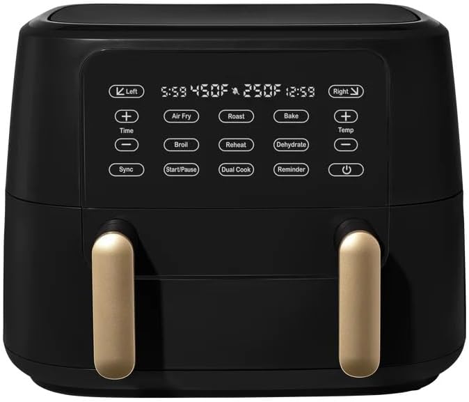Freidora de aire con pantalla táctil, freidora de aire digital con pantalla activada por tacto, utensilios de cocina de Drew Barrymore (9 cuartos de