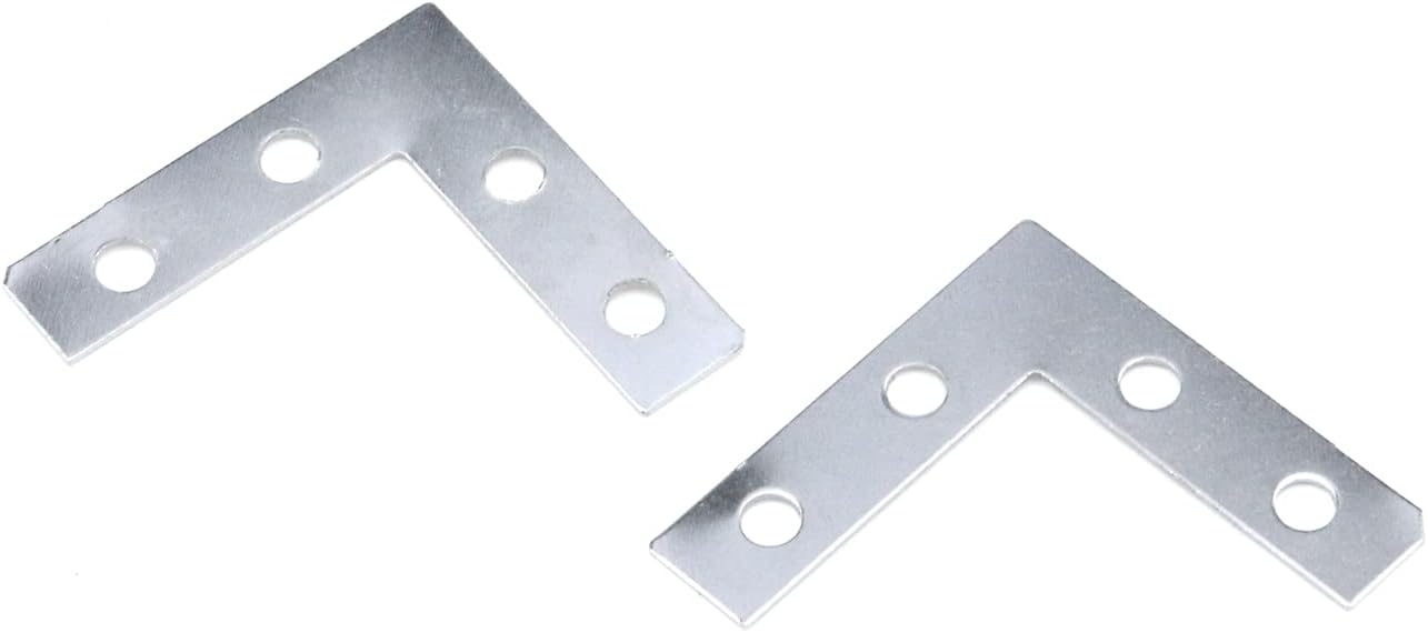 Paquete de 40 soportes plateados en forma de L para juntas de soporte de placa plana, soporte de esquina en ángulo recto