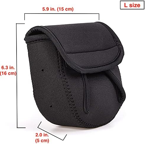 FASANIY Funda protectora para carrete de pesca, carrete giratorio de arrastre, baitcasting, bolsa protectora de pesca, bolsas de pesca, 3 tamaños, 2