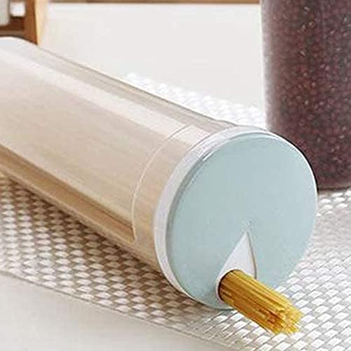 Recipiente de almacenamiento de pasta de espagueti transparente de 2 litros de alto con tapa ajustable, tarro de almacenamiento de alimentos de