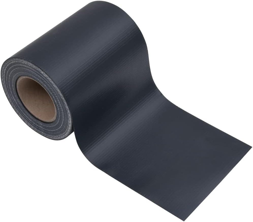 vidaXL Garden – Pantalla de privacidad de PVC de 114.8 x 0.6 pies, gris oscuro mate, resistente a la intemperie y a los rayos UV con fácil