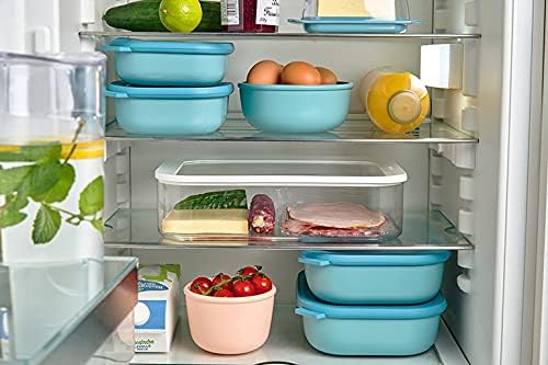 Rosti Mepal RST62160WH Cirqula – Cuenco para almacenar alimentos y servir con tapa, bajo 2.3 cuartos de galón, color blanco