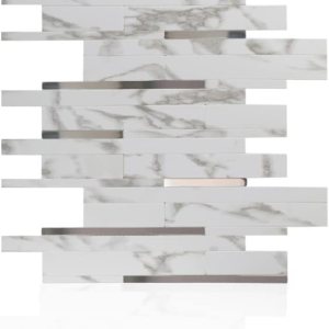 10 hojas de azulejos de pared de PVC para despegar y pegar, 8.8 x 10.9 pulgadas, para cocina, baño, lavandería, cámper, chimenea (metal espejo 10 hojas de azulejos de pared de PVC para despegar y pegar, 8.8 x 10.9 pulgadas, para cocina, baño, lavandería, cámper, chimenea (metal espejo