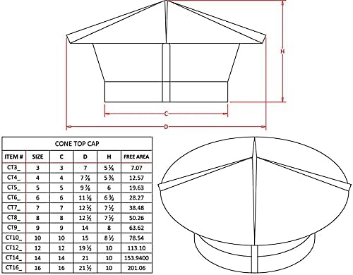 Generic Tapa de chimenea con pantalla (10 pulgadas), color plateado