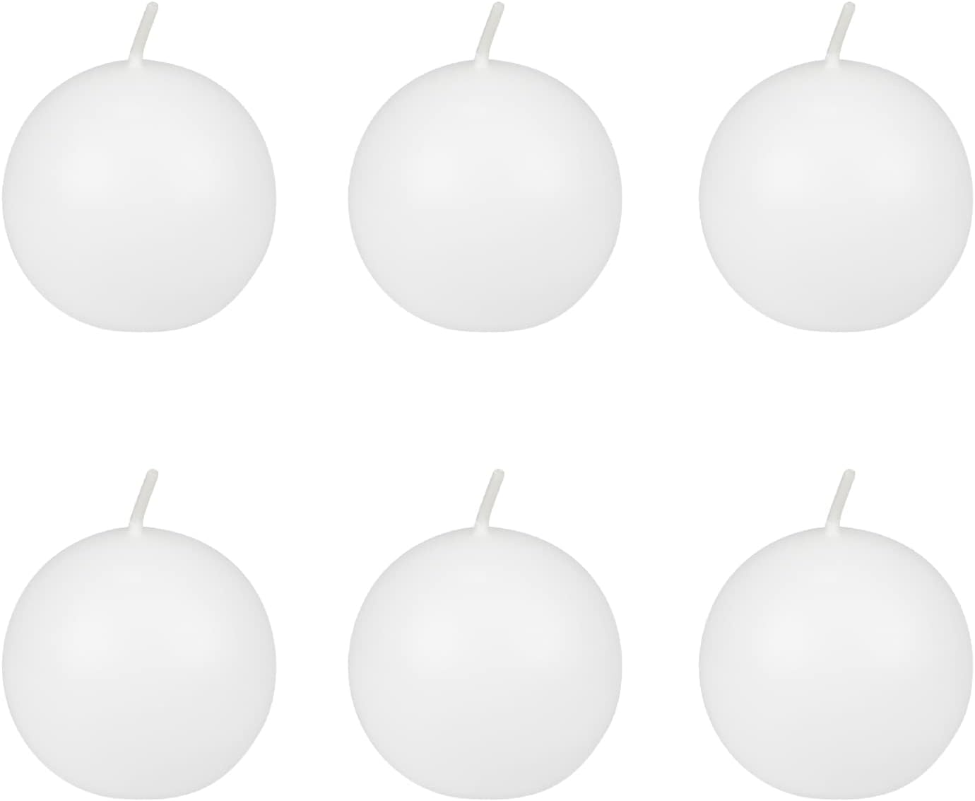 CBZ-014 – Velas de bola de 6 piezas, 3 pulgadas, blanco, 6 unidades
