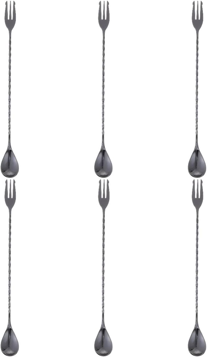 LIFKOME Cuchara mezcladora de café, palitos de cóctel cuchara para revolver café, agitadores de café, cucharas de metal para servir, barra de