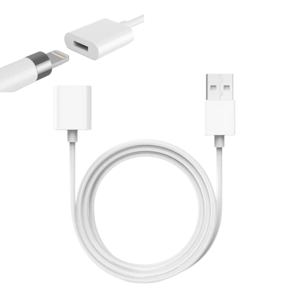 Cargador de lápiz Apple, cargador USB A a Apple Pen, adaptador de lápiz Apple compatible con Apple Pencil de 1 generación (1 paquete, 3.31)