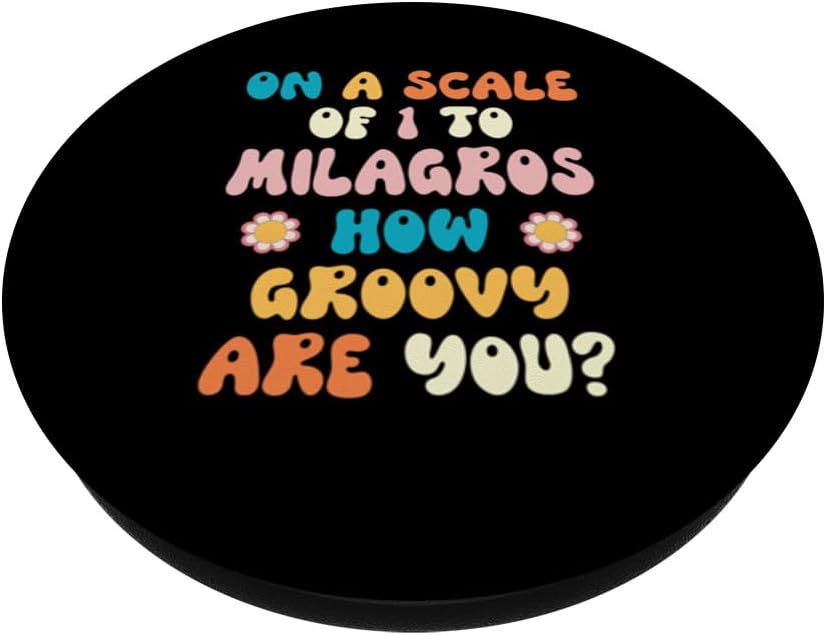 MILAGROS Cute Retro Girls Groovy MILAGROS Personalized Name PopSockets Standard PopGrip