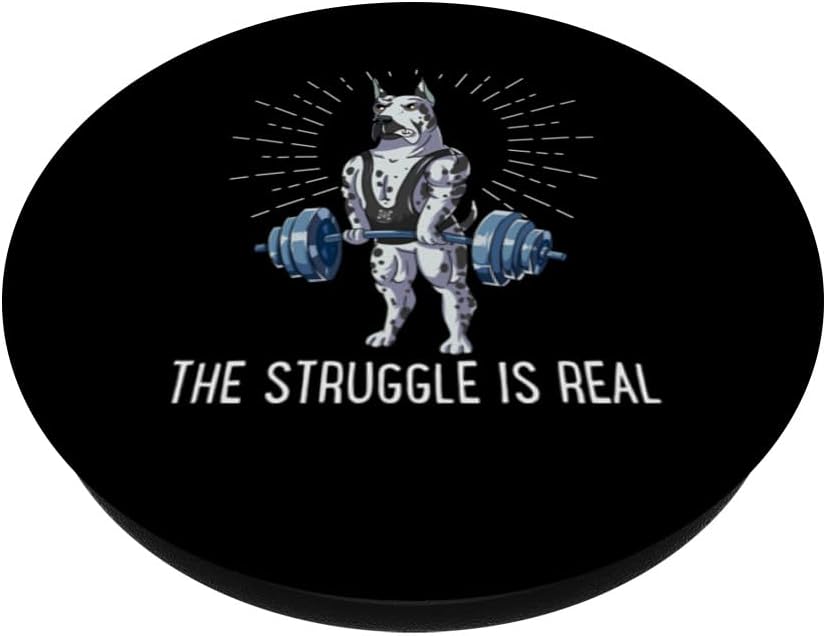 Struggle Is Real Dogo Argentino Deadlift Fitness PopSockets Standard PopGrip