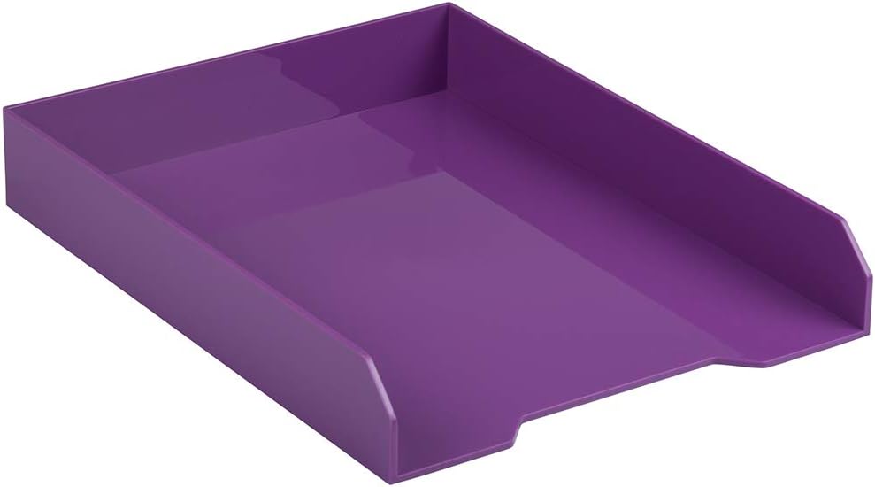 JAM PAPER Bandejas de papel apilables, color morado, bandeja organizadora de documentos de escritorio, cartas y archivos, se venden individualmente