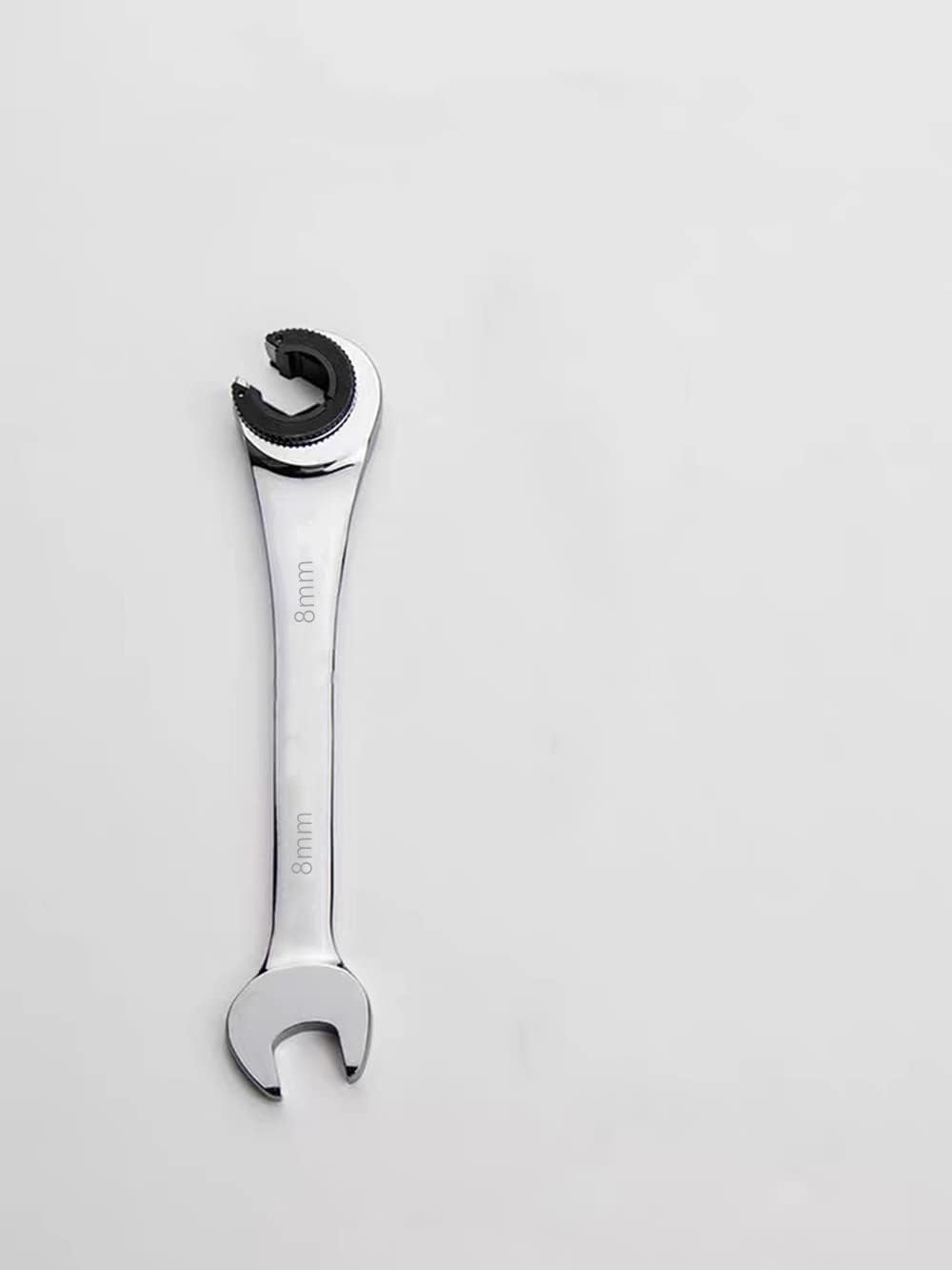FLZOSPER Llave métrica de 0.315 in, llave de tubo de cabeza fija, llave de extremo abierto, llave combinada de trinquete