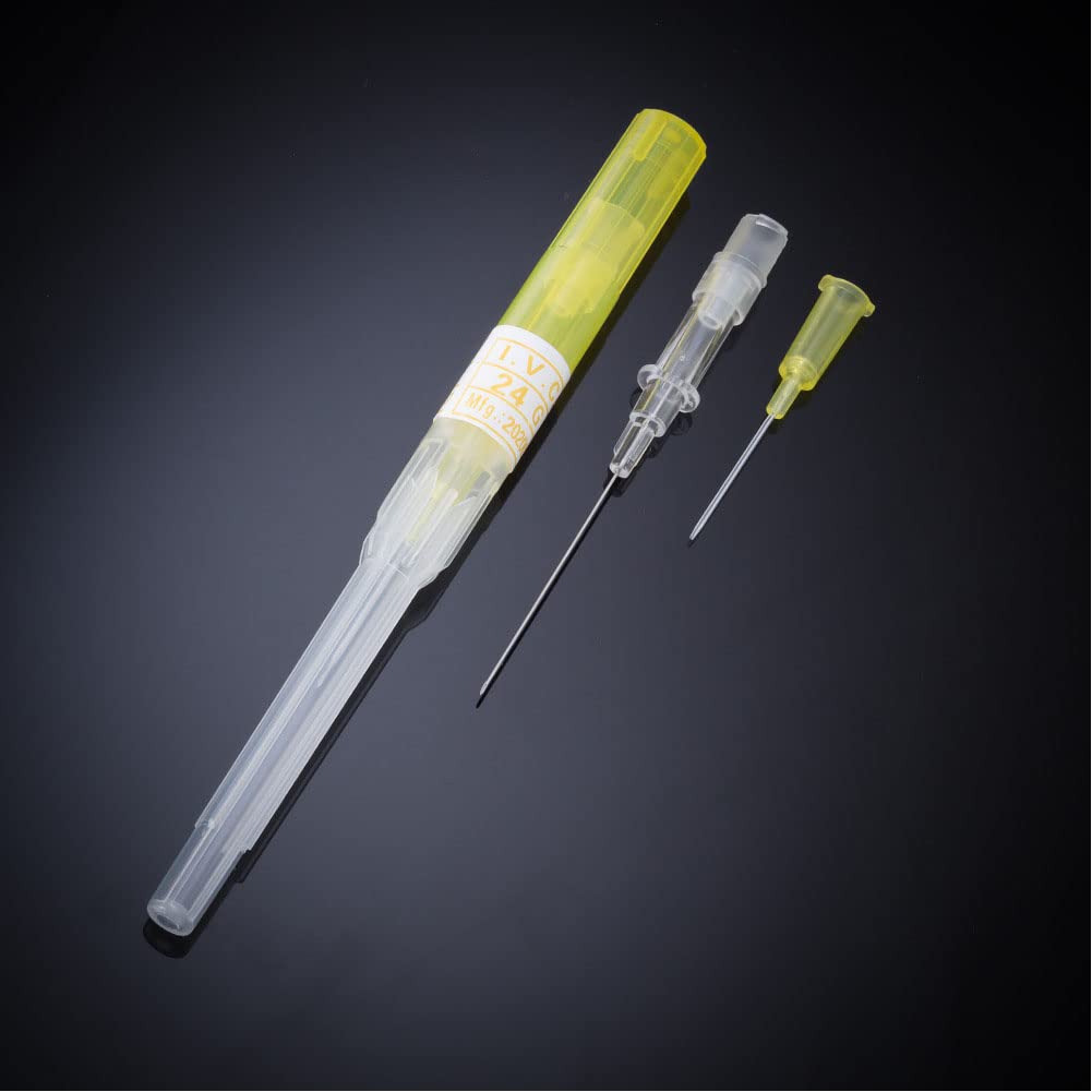 50 agujas de perforación de catéter, agujas huecas de 0.94 oz, agujas IV con catéter para el cuerpo, kit de piercings para oreja, nariz, labio,