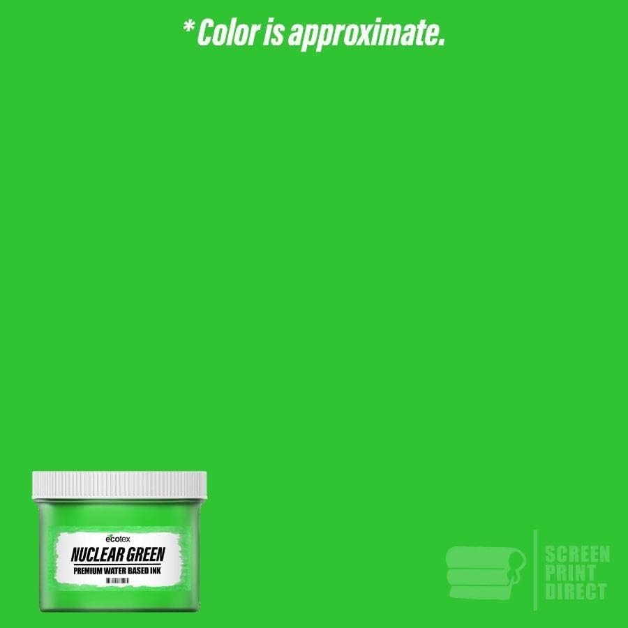 Ecotex Tinta de serigrafía a base de agua verde nuclear (pinta, 16 onzas), tinta de tela, tinta de pantalla de seda, tinta de tela suave o tinta de