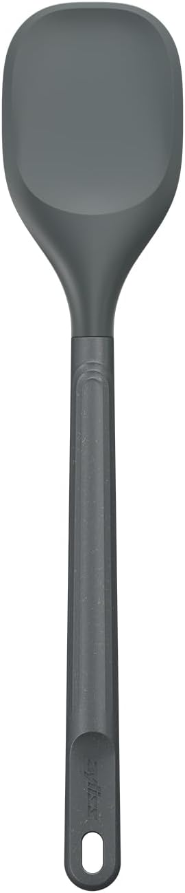 Zyliss E980220 Spoontula grande, paja de trigosilicona sostenible, cuchara de cocinaespátula, cabeza de silicona resistente al calor, gris Beluga,