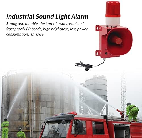 Advertencia de emergencia luz estroboscópica industrial sonido luz cuerno alarma impermeable seguridad sirena 0-130dB US Plug 110V