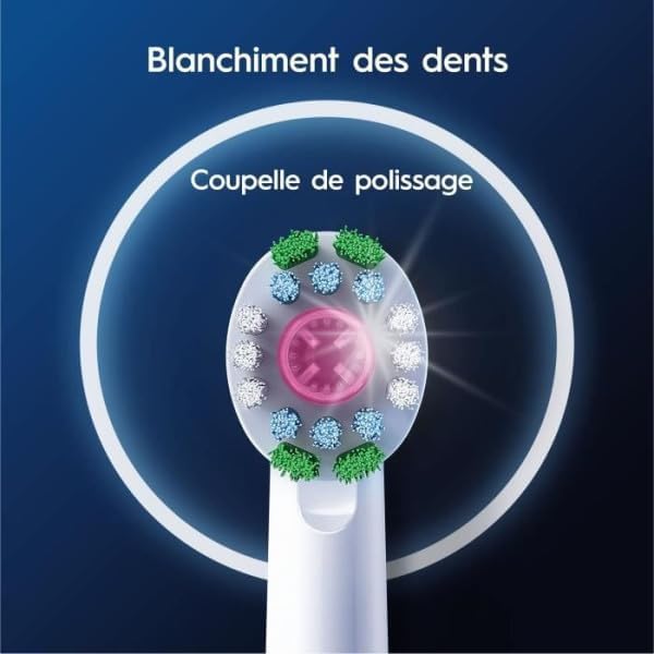 Oral-B Pro 3D – Cabezal de cepillo de dientes eléctrico, cerdas en forma de X y taza de pulido única para blanquear los dientes y eliminar manchas