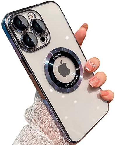 Funda para iPhone 13 Pro, magnética compatible con MagSafe, protector de cámara de lente de vidrio, carcasa rígida de lujo para iPhone 13 Pro, para