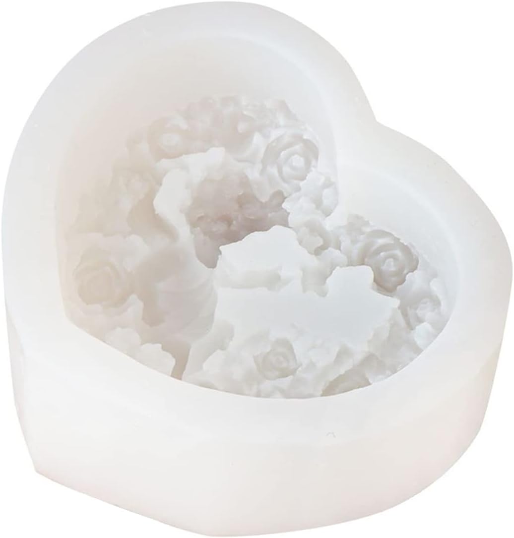 Molde de vela de corazón de amor, molde de silicona para velas de bebé, molde de jabón hecho a mano, moldes de caramelo de fondant, herramienta de