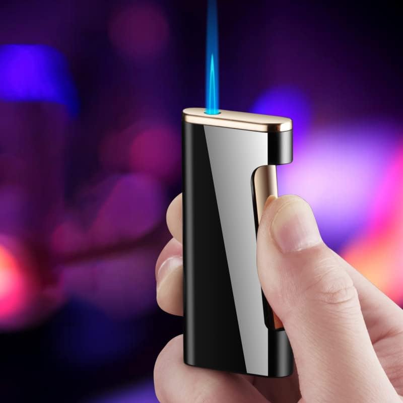 Encendedores de llama de cigarrillos delgados con esfera de llama ajustable, encendedor recargable de butano, gran regalo para hombres, cumpleaños,
