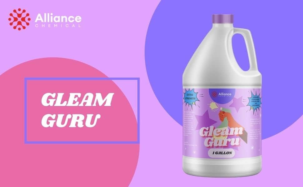 Ultra Strength Gleam Guru – Mejorado con amoníaco – Botellas de 2 cuartos de galón (64 onzas líquidas) – Solución de limpieza para un brillo