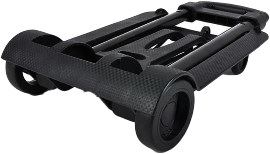 SOLUSTRE Carrito de compras plegable para comestibles, negro, 4 ruedas, material de hierro duradero, fácil de transportar y almacenar, ideal para