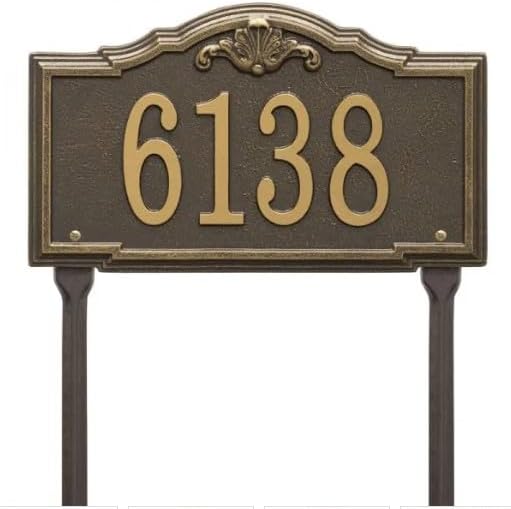 Comfort House Letrero de dirección personalizado para patio con estacas de césped, placa de metal para dirección fabricada en Estados Unidos